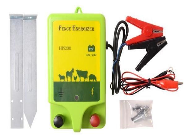 Electric fence energizer, battery / DC, 2 J (20 km)