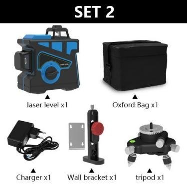 Laser level with wall bracket, 12 or 16 lines